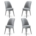 Set de scaune, Charlotte, Dexa, Metal, Gri/Negru