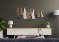 Decoratiune pentru perete, Mauro Ferretti, Dark Regata, 132 x 3.8 x 76.8 cm, fier/mdf, multicolor