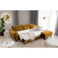 Coltar extensibil dreapta 4 locuri ELTAP, Foble, 267x196x100 cm, lemn/poliester, mustar