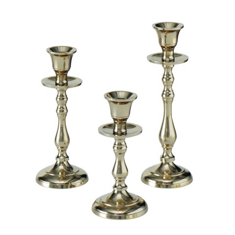 Set 3 suporturi pentru lumanari Vicco, Boltze, 15-23 cm, aluminiu 15-23