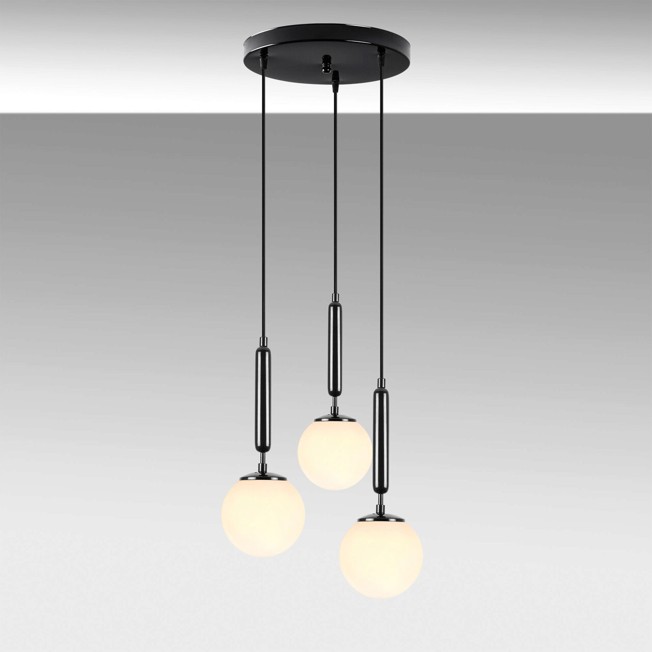 Lustra, Fulgor, 942FLG1470, Metal, Alb/Negru - 2 | YEO