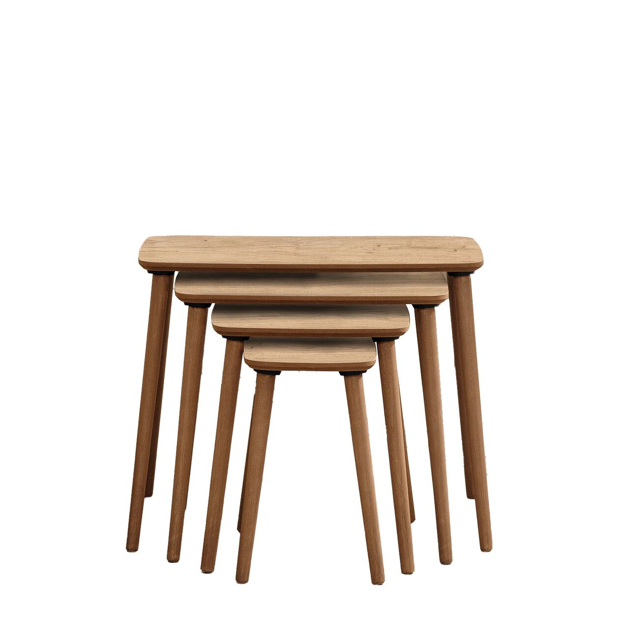 Set masute Nesting 4 piese, Hanah Home, Luci, Stejar - imagine 6