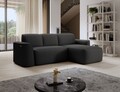 Coltar dreapta 4 locuri ELTAP, Ume, 287x190x88 cm, lemn/poliester, gri inchis/gri inchis