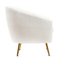 Fotoliu Reika, Homla, 78x73x79 cm, lemn/metal/poliester Teddy Boucle, alb