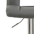 Scaun de bar Sylvia, Actona, 41.5x52x115 cm, rotativ, piele ecologica/otel, gri