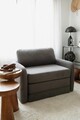 Canapea extensibilă cu 1 loc, Evalina, 383EVN1271, Cadru: 100% CARPEN, Gri