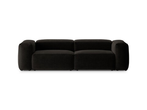 Canapea 3 locuri, Bergamo, Cosmopolitan Design, 264x108x70 cm, tesatura structurata, negru
