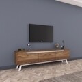 Comoda TV D1 - 795, Wren, 180 x 35 x 48.6 cm, walnut/white