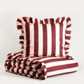 Lenjerie de pat dubla Tiffany, Homla, 3 piese, 160x200 cm, poliester, crem/visiniu