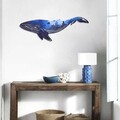Decoratiune de perete, Reef Whale Metal Wall Art, Otel, 94 x 31 cm, Multicolor