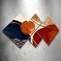Set 4 tablouri decorative, 4MDF18504977082, MDF, Imprimat UV, Multicolor