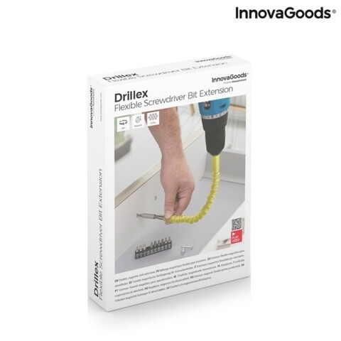 Extensor magnetic flexibil pentru surubelnita cu accesorii Drillex InnovaGoods