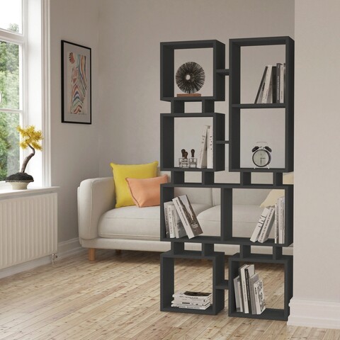Corp biblioteca, decortie, rail no.1, 79x166.5x24 cm, antracit