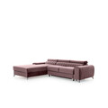 Coltar extensibil stanga 3 locuri ELTAP, LT-24LO, Grayson, 278x205x92 cm, lemn/poliester, roz