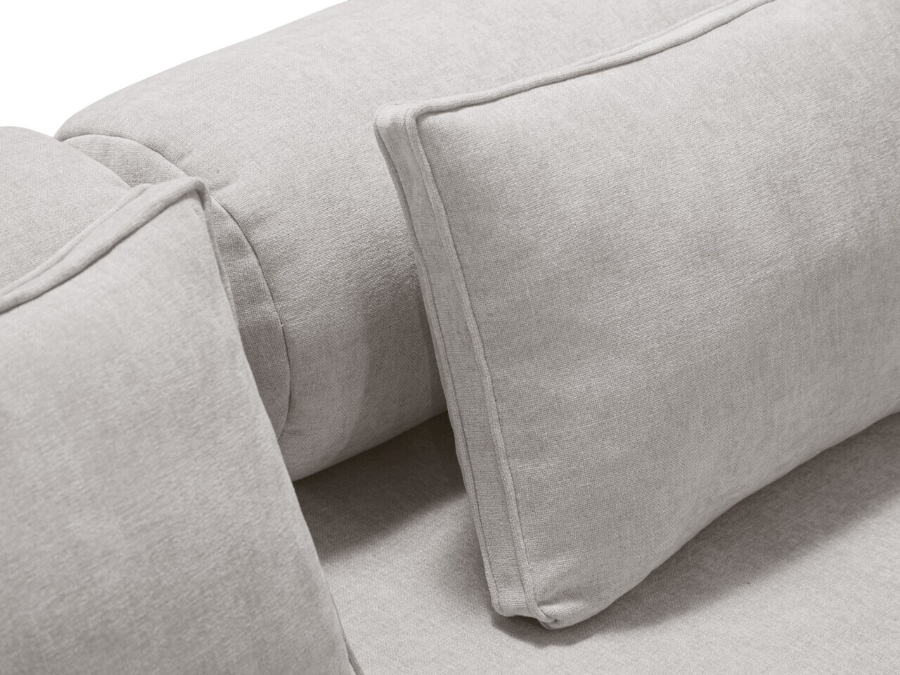 Canapea extensibila 3 locuri, Dreamy, Micadoni Home, 206x95x70 cm, tesatura structurata, gri deschis — imaginea 8