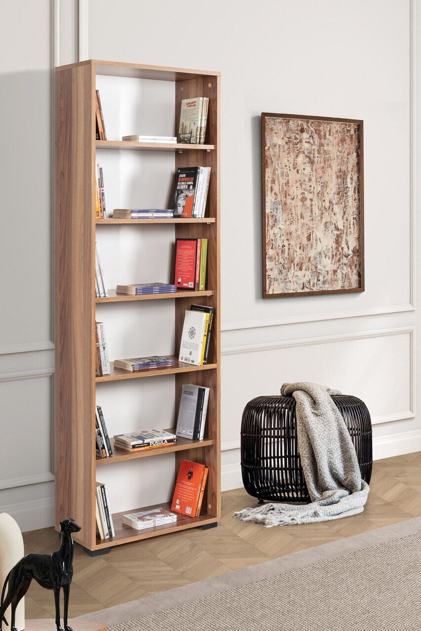 Corp biblioteca, Hanah Home, Evm 8123, 60x187x30 cm, PAL, Maro — imaginea 3
