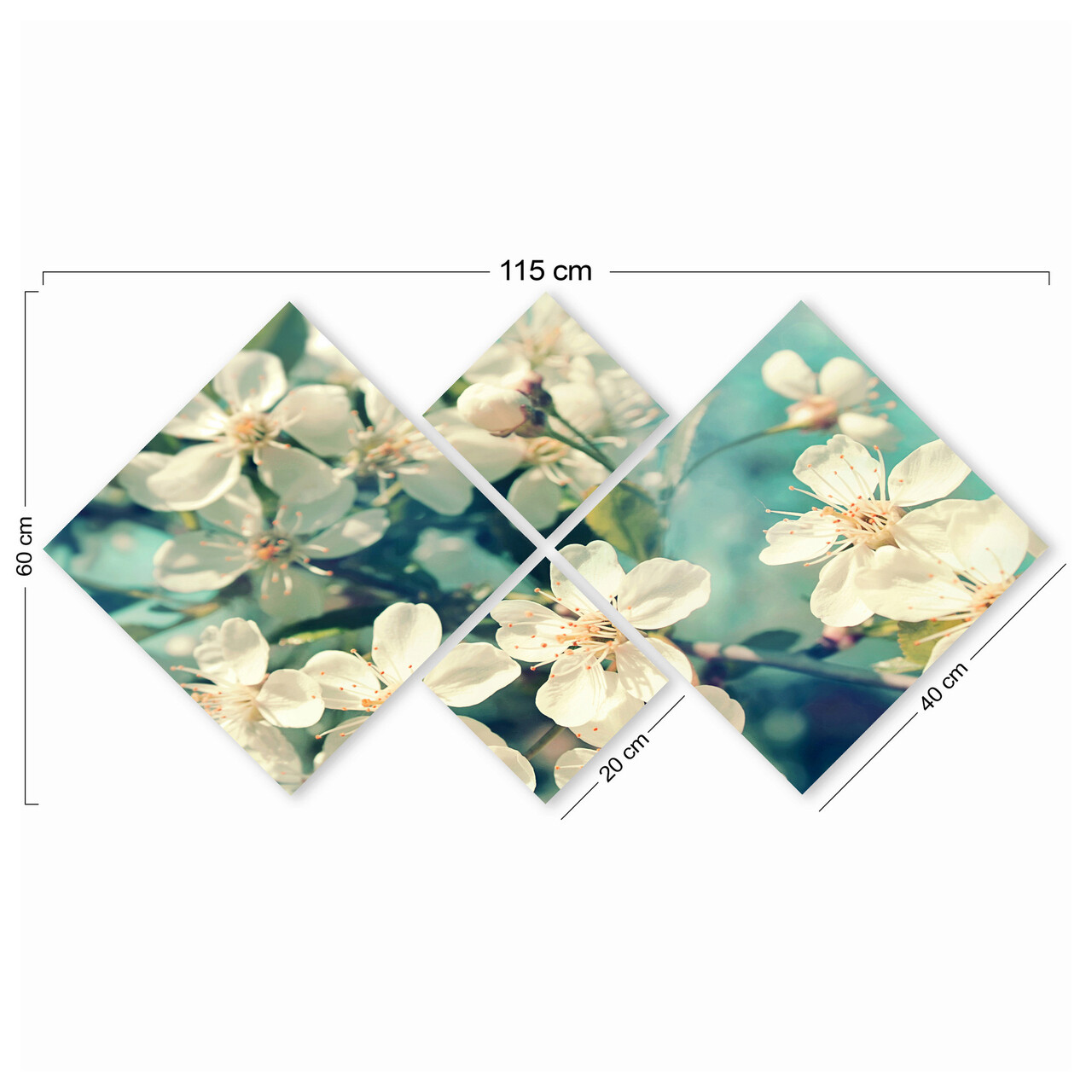 Set 4 tablouri decorative, 4MDF6826958, MDF, Imprimat UV, Multicolor