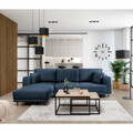 Coltar extensibil stanga 4 locuri ELTAP, LT-40NU, Dalia, 289x190x95 cm, lemn/poliester, albastru inchis