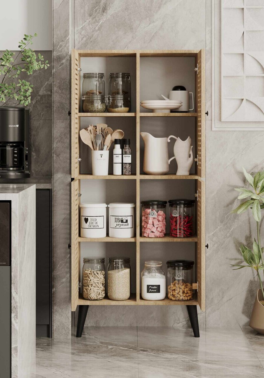 Dulap multifunctional, Hanah Home, Deneb, 70x160x33 cm, MDF, Maro - view 4