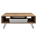 Masuta de cafea, Locelso, Mistico, 120 x 45.6 x 60 cm, pal melaminat, nuc/alb
