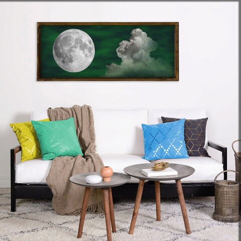 Tablou decorativ, bul008, mdf, imprimat uv, verde / alb / nuc