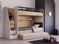 Pat extensibil, Hanah Home, New Options, 94.6x24.5x199 cm, PAL MELAMINAT, Crem / Stejar