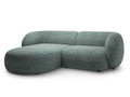 Coltar stanga 2 locuri, Kate, Micadoni, 255x176x76 cm, tesatura structurata, albastru melanj