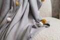 Patura Single, Pom Pom - Grey, Dolce Bonita Home, 60% bumbac/30% acril/10% poliester