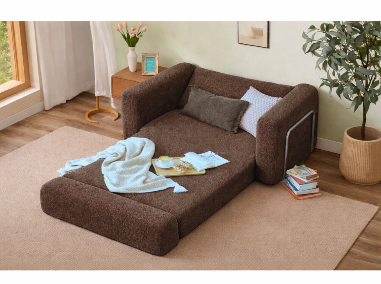 Fotoliu extensibil, Atelier del Sofa, 118FVL1102, Tesatura Boucle, Maro - view 3