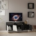 Comoda TV, Homitis, Cafune - Anthracite, Beige, 31.5x140x58 cm