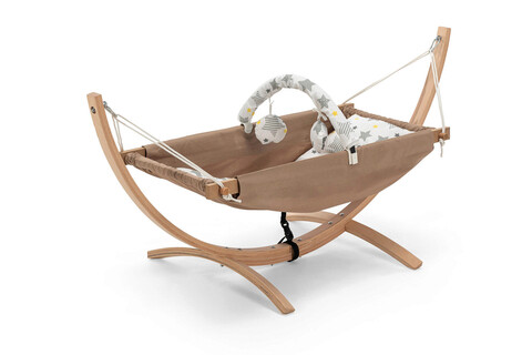 Hamac pentru bebelusi, Baby Hammock, 147x66x62 cm, Lemn, Maro mezoni.ro