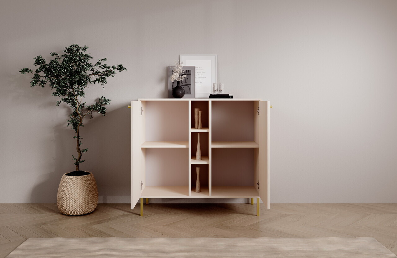 Comoda ADRK, Tili 2D 3P, 100.2x40.8x95 cm, PAL laminat, bej — imaginea 6