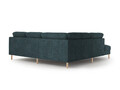 Coltar stanga 4 locuri, Eden, Micadoni, 267x234x90 cm, tesatura structurata, verde albastrui melanj
