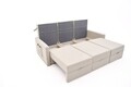 Canapea extensibila cu 3 locuri, Balcab Home, 825BLC4324, Cadru: 100% LEMN DE BRAD, Crem