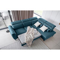 Coltar extensibil dreapta 4 locuri ELTAP, RT-38SAV, Noble, 255x201x100 cm, lemn/poliester, albastru inchis
