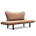 Canapea extensibilă cu 2 locuri, Futon, 859FTN2867, Metal, Maro deschis