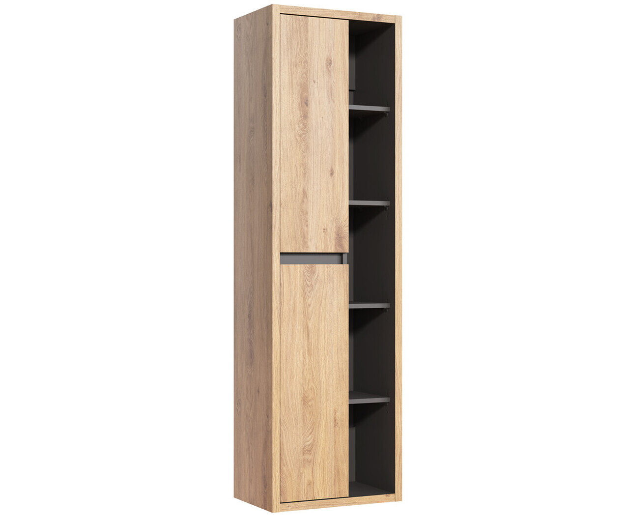 Set mobilier baie Devon 100 cm, dulap inalt, masca cu lavoar si cabinet cu oglinda, Comad, PAL, stejar/negru - view 3