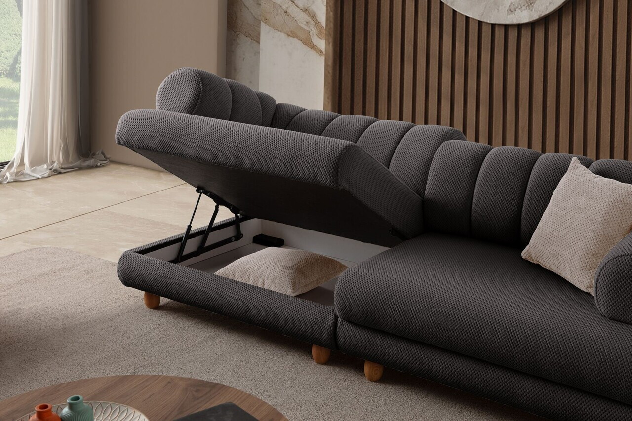 Canapea 3 locuri, Atelier del Sofa, 752EST1155, Lemn de carpen/PAL melaminat, Antracit - view 7