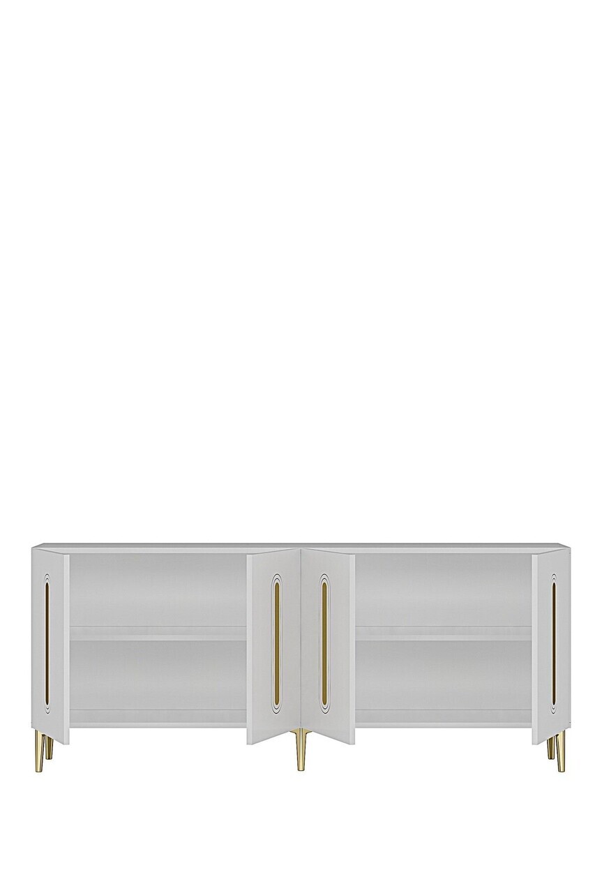 Consola, Hanah Home, Rany 180, 180x75x32 cm, Alb/Auriu — imaginea 6