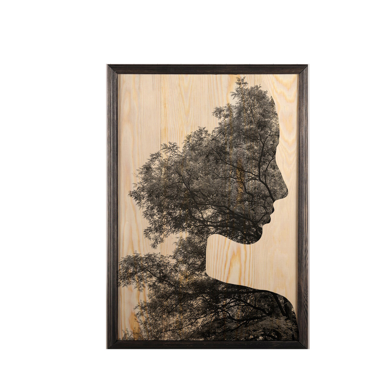 Tablou decorativ, Woman Forest XL, Lemn, Lemn, Multicolor - 1 | YEO