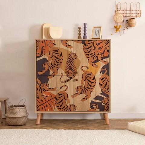 Dulap multifunctional, Vella, Tigris, 95 x 111 x 36 cm, pal melaminat, multicolor 111
