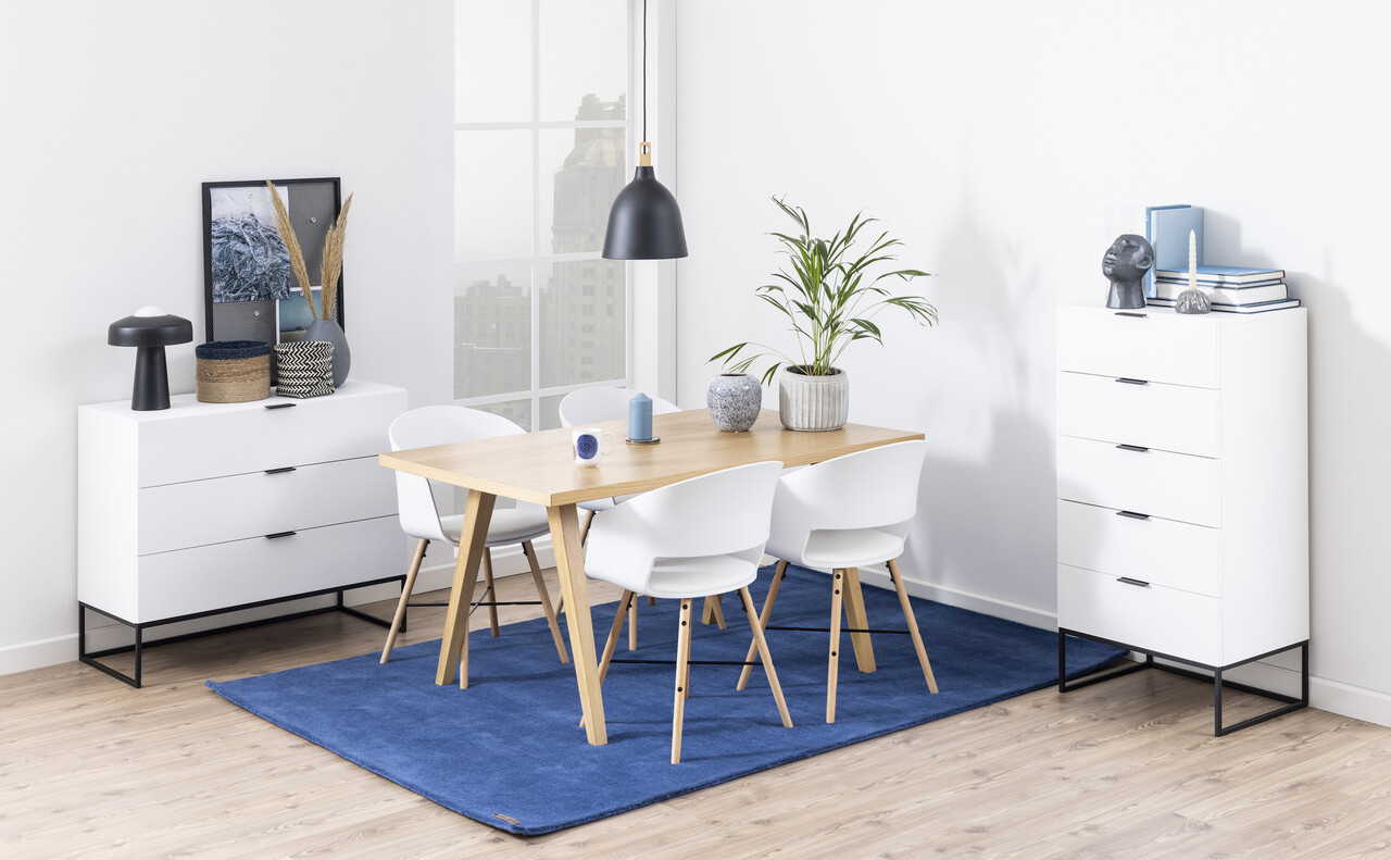 Scaun Luna, Actona, 52x51.5x80.5 cm, piele ecologica/lemn de fag, alb - view 6