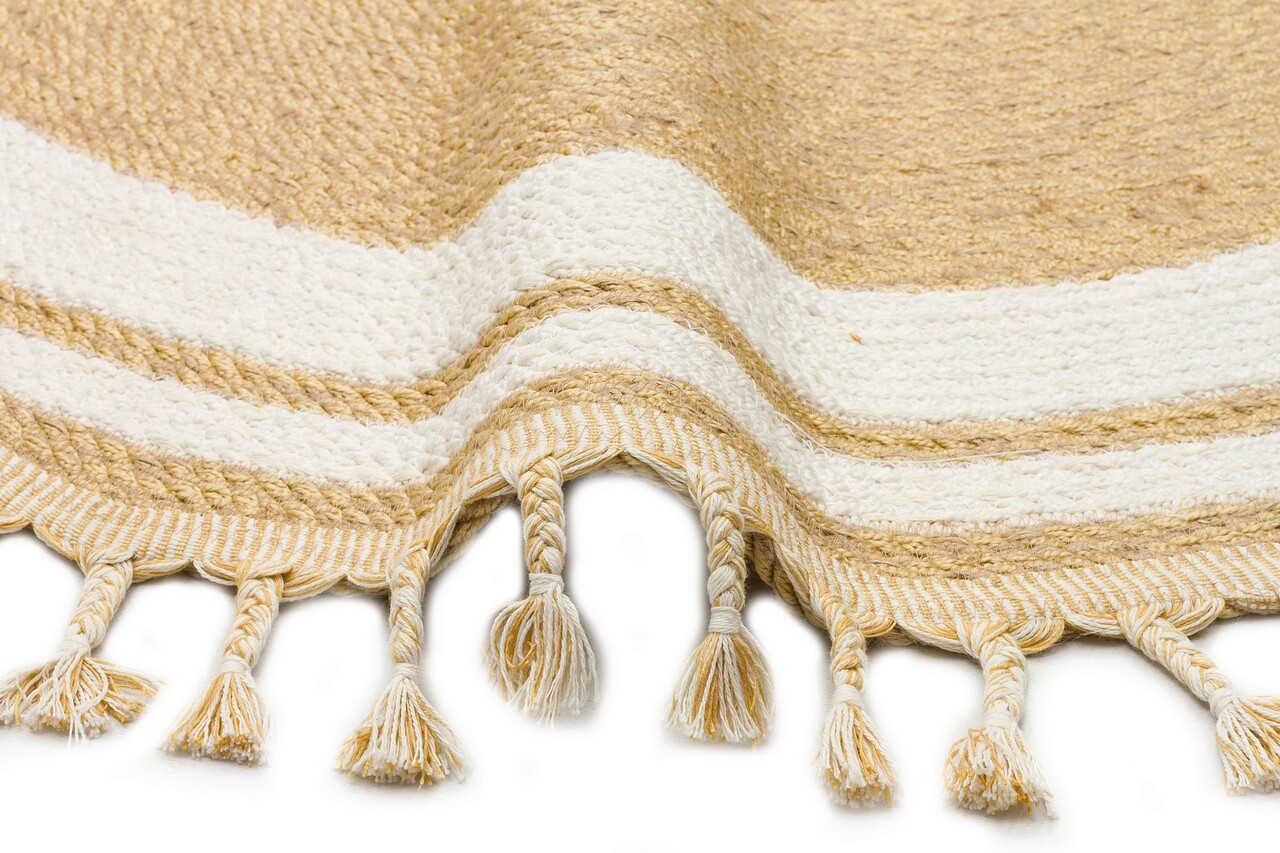 Covor, Ptn 06 Natural White , 120x120 cm, 100% POLIPROPILEN/IUTA/BUMBAC RECICLAT, Crem