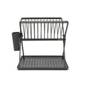 Scurgator de vase cu suport tacamuri, pliabil, Brabantia, SinkSide, 33x37x31.5 cm, aluminiu, gri inchis