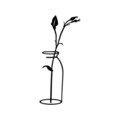 Decoratiune de perete, Flower In The Vase, Metal, Dimensiune: 33 x 0,15 x 71 cm, Negru