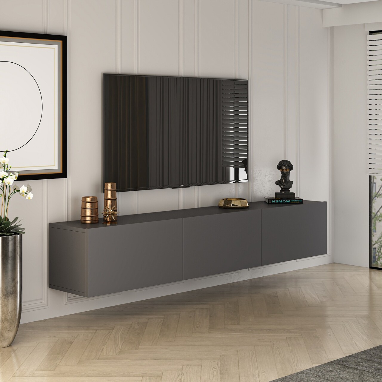 Comoda TV, Puqa Design, West, Antracit - 1 | YEO