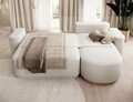 Coltar extensibil dreapta 4 locuri ELTAP, Aurumm, 285x180x92 cm, lemn/poliester, alb murdar