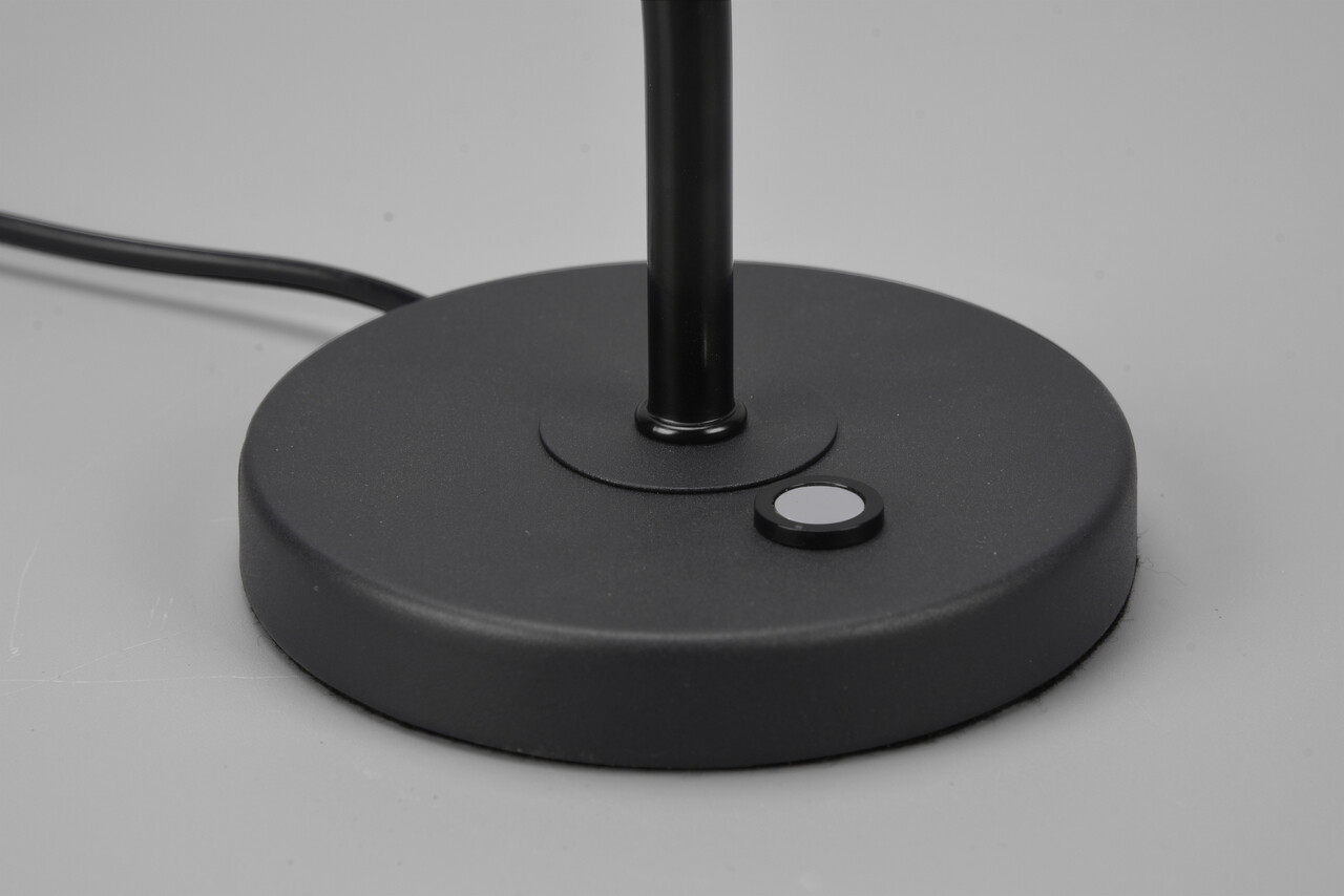 Lampa de masa Curtis, TRIO, 18x35 cm, 4W, 1x SMD LED, metal, negru mat