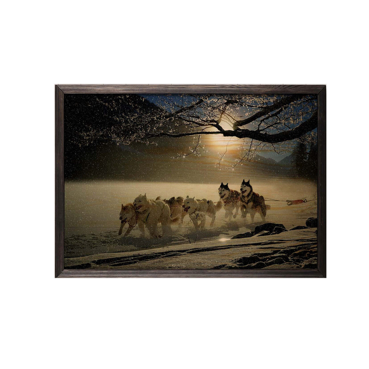 Tablou decorativ, Wolf Horde, Lemn, Lemn, Multicolor - 1 | YEO
