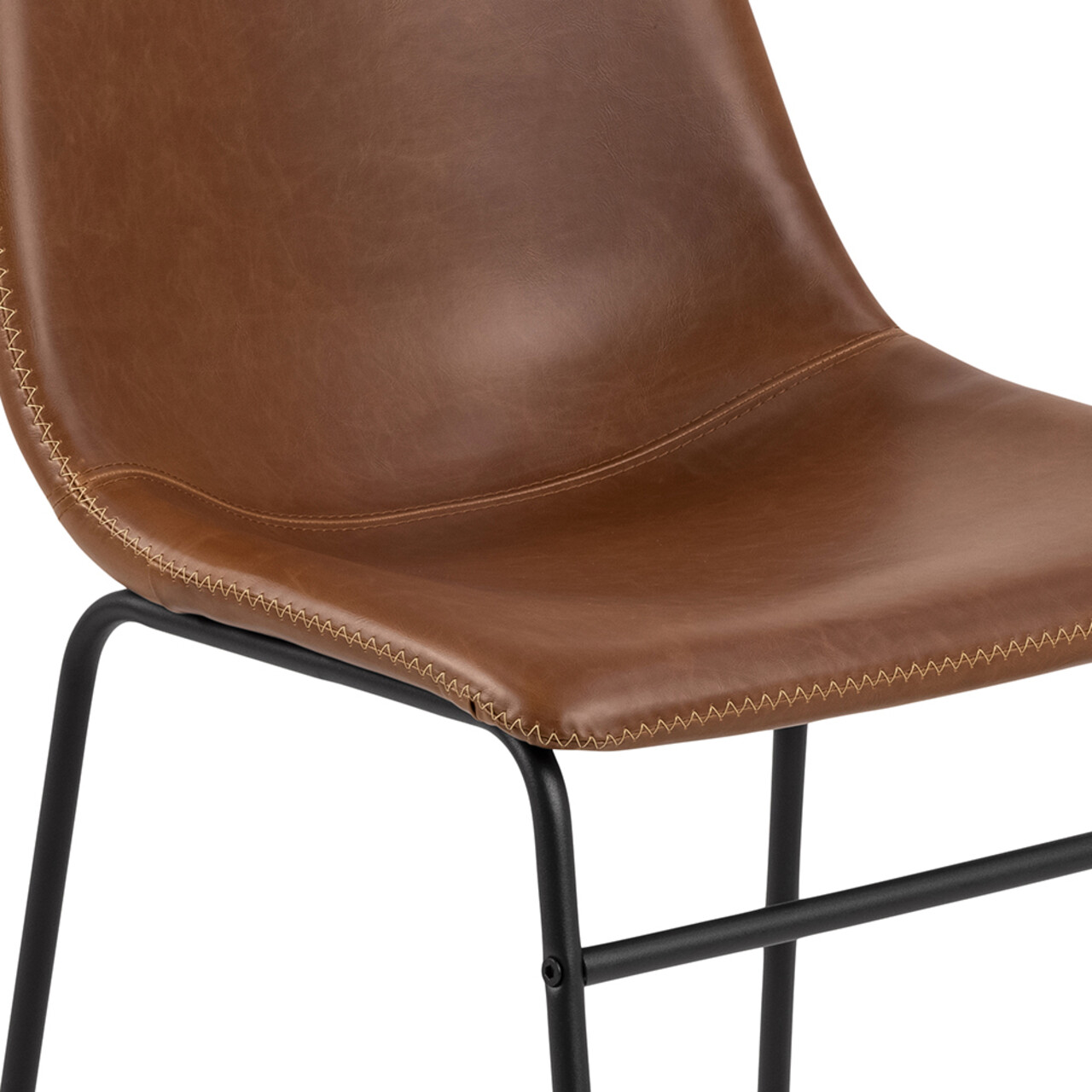 Scaun Oregon, Actona, 48x56x78.5 cm, piele ecologica/otel, brandy - view 4